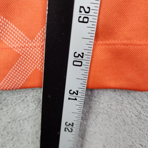 Mens Orange Nike Golf Polo Shirt Short Sleeve Diamond Print Fit Dry Size XL - Picture 10 of 11